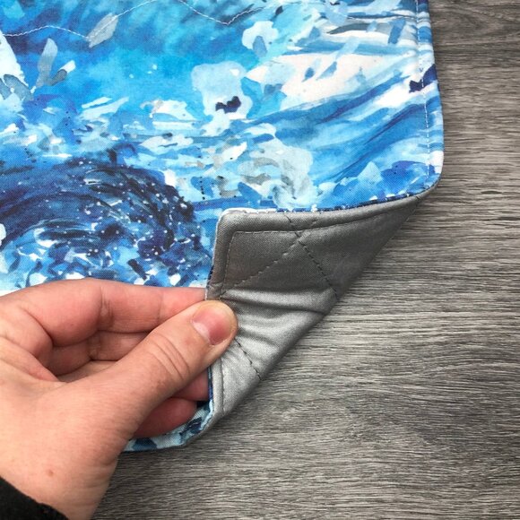 potholder abstract art blue green ocean waves watercolor swirls Pot holders - Picture 2 of 5